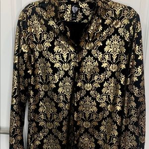 Gold & black button up stylish top